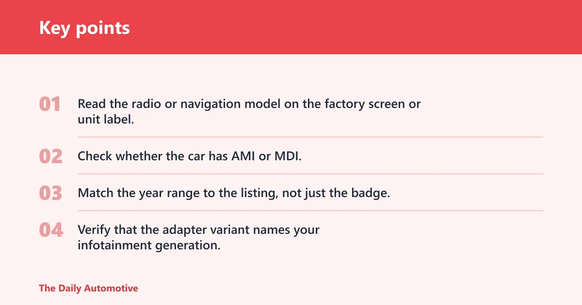 Key points: How do you identify the right OEM AUX port?