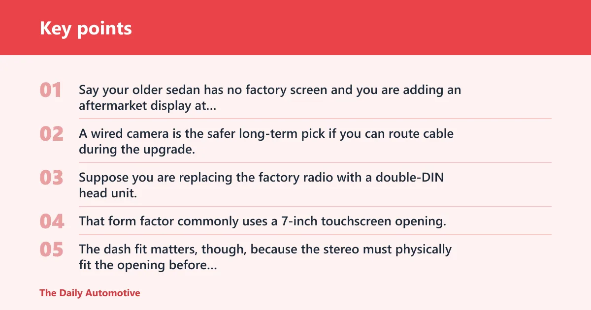 Key points: Backup camera decision matrix