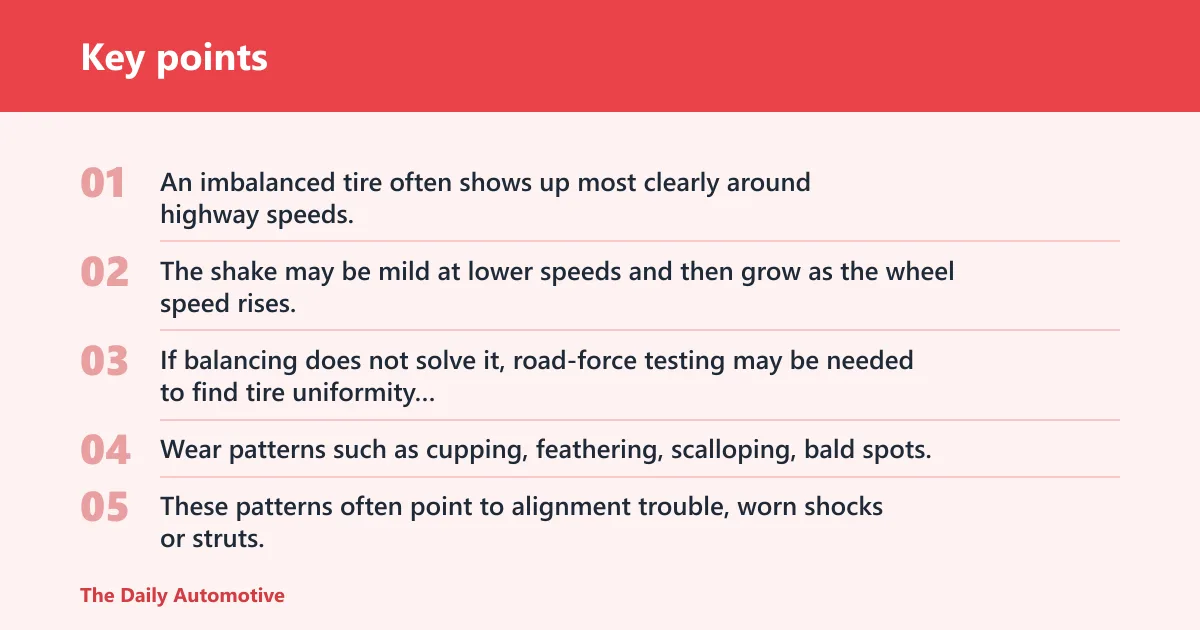 Key points: What tire problems cause a car to vibrate?
