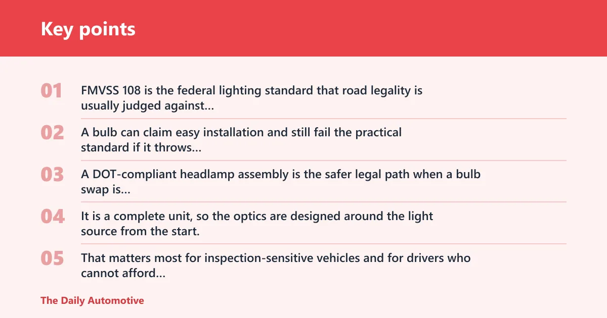Key points: Are LED headlights legal on the road?