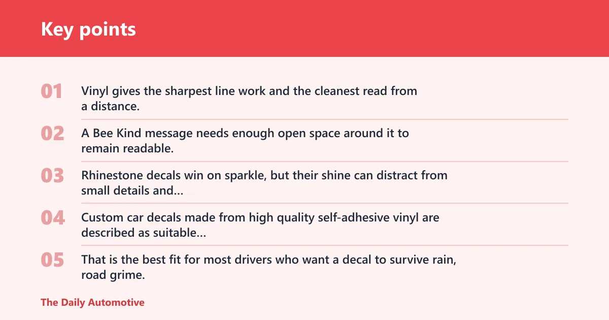 Key points: Bee decal decision matrix