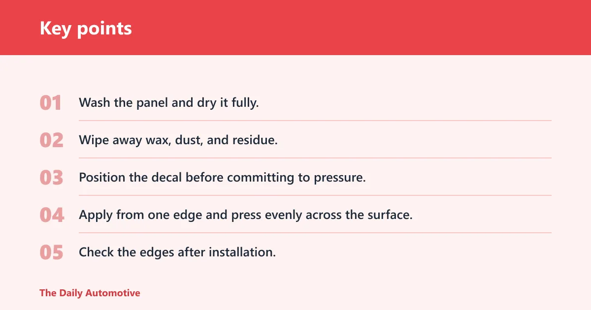Key points: Applying and removing decals safely