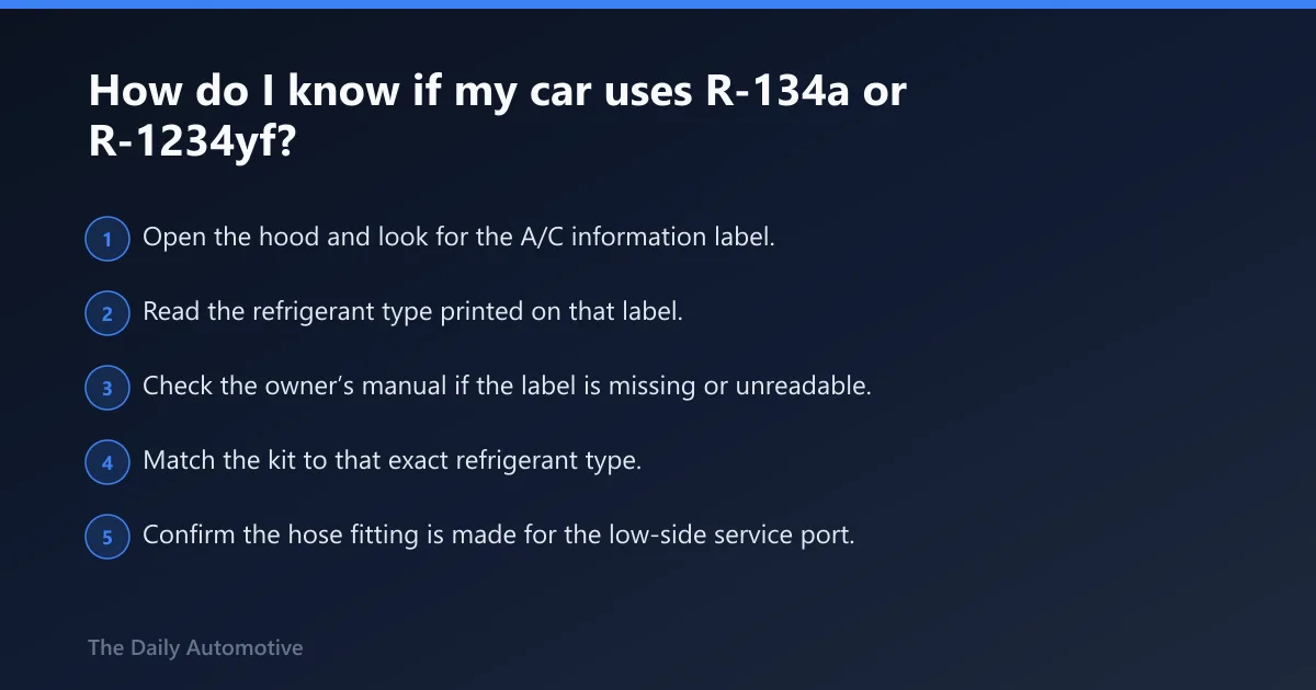 Steps: How do I know if my car uses R-134a or R-1234yf?