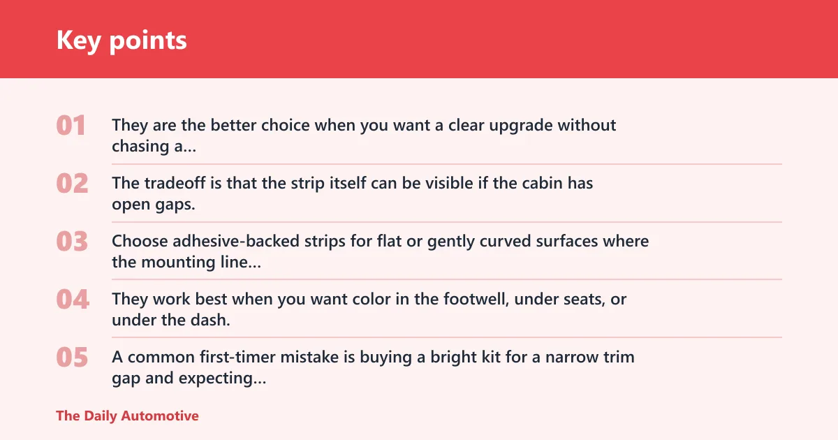 Key points: LED strip kits: best for easy installation