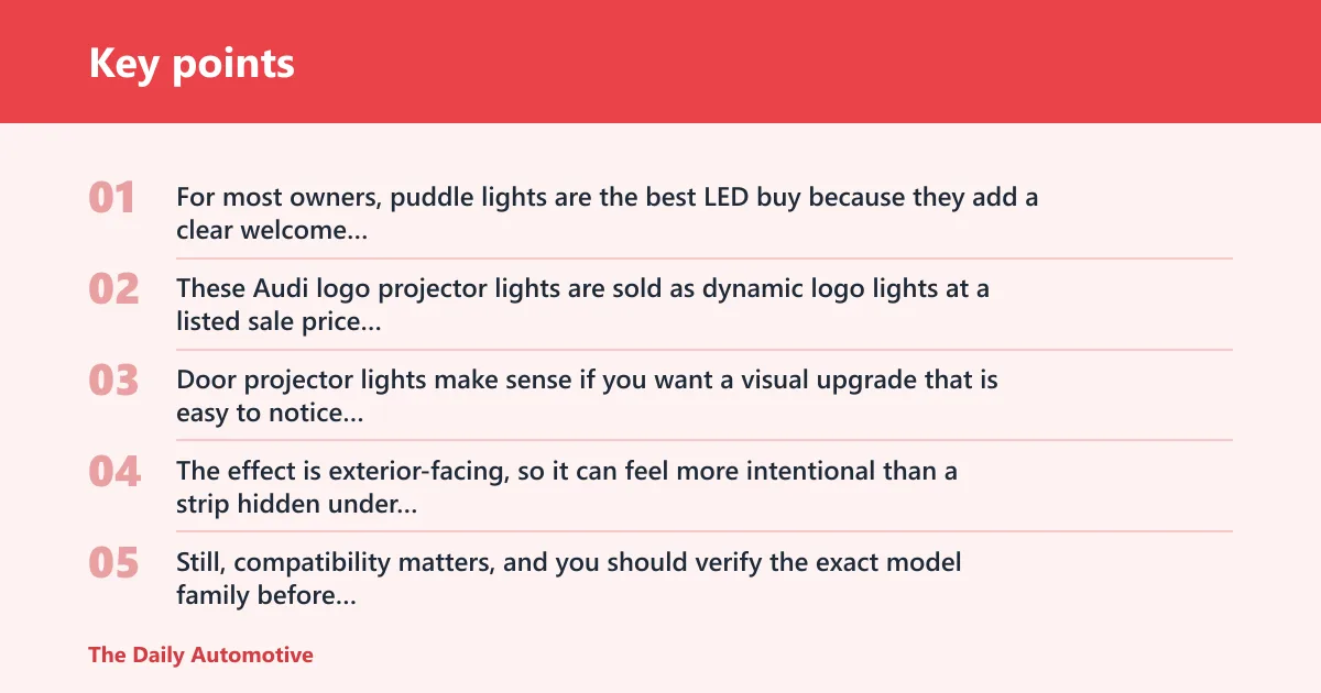 Key points: Which Audi LED lights are worth it?
