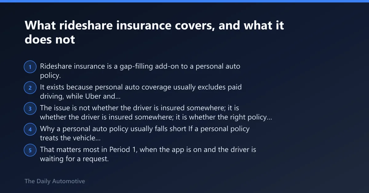 Steps: What rideshare insurance covers, and what it does not