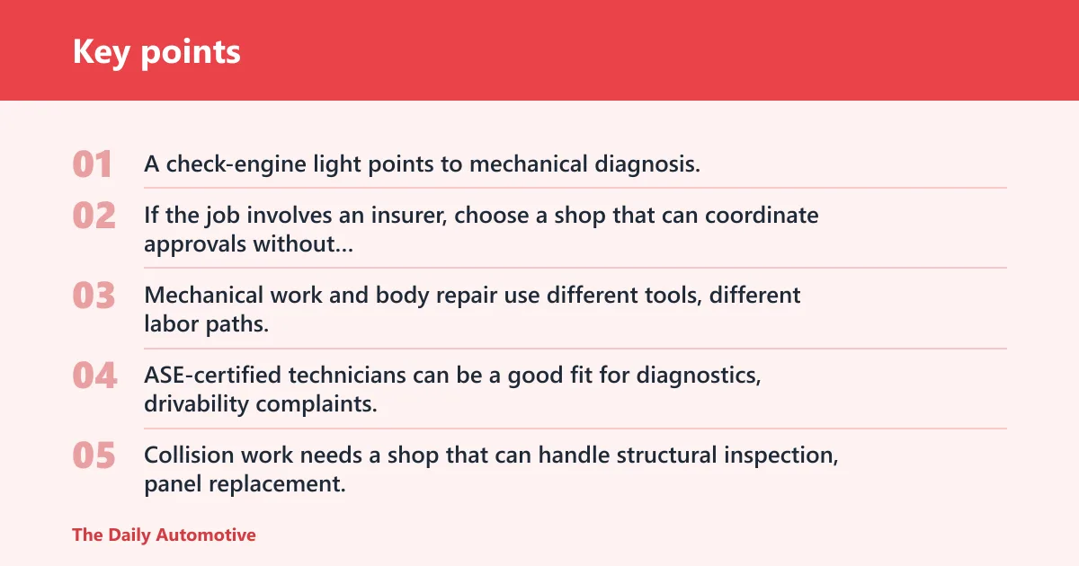 Key points: How do you choose the right repair shop?