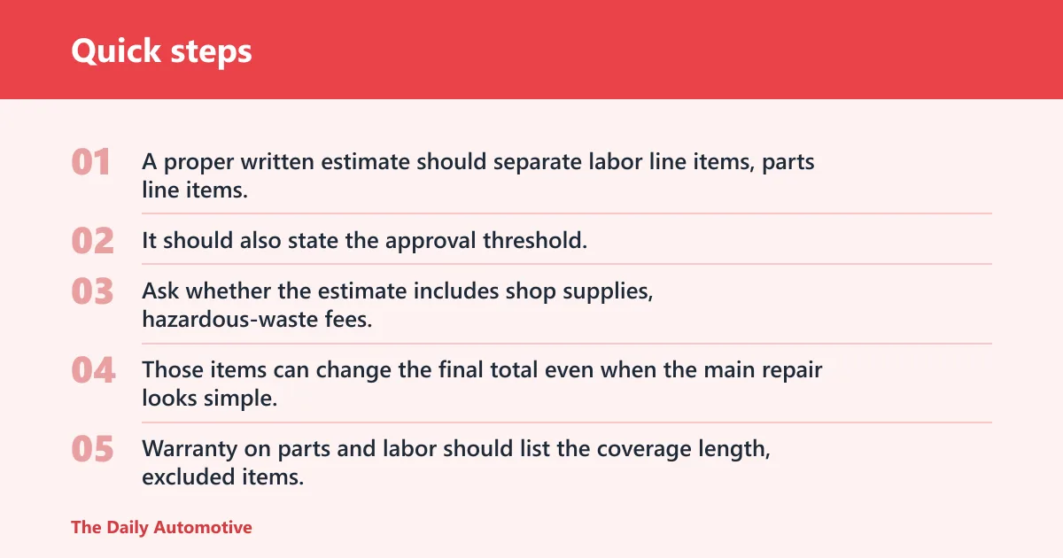 Quick steps: What should you check before approving repairs?