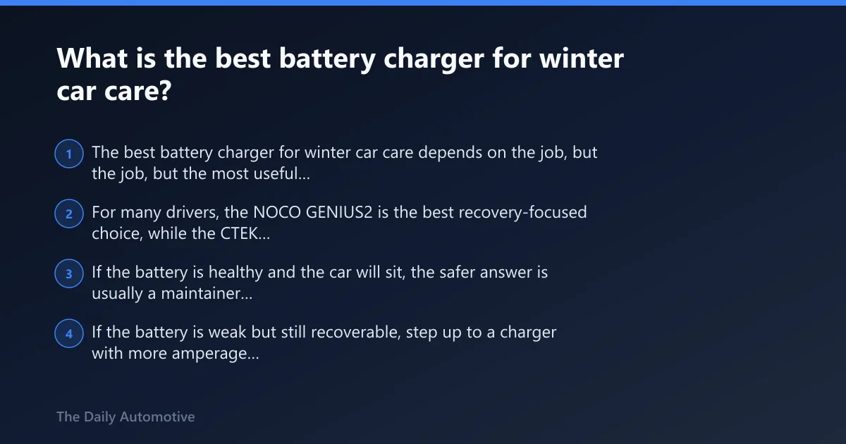 Steps: What is the best battery charger for winter car care?