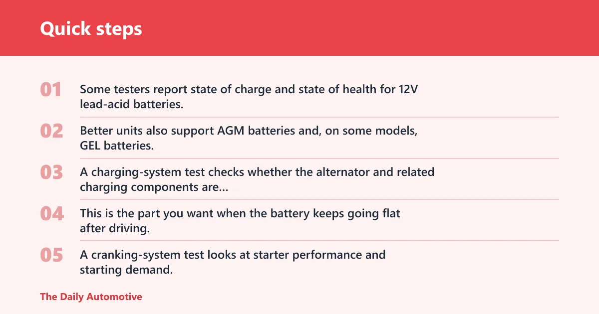 Quick steps: What does a battery tester check besides battery health?