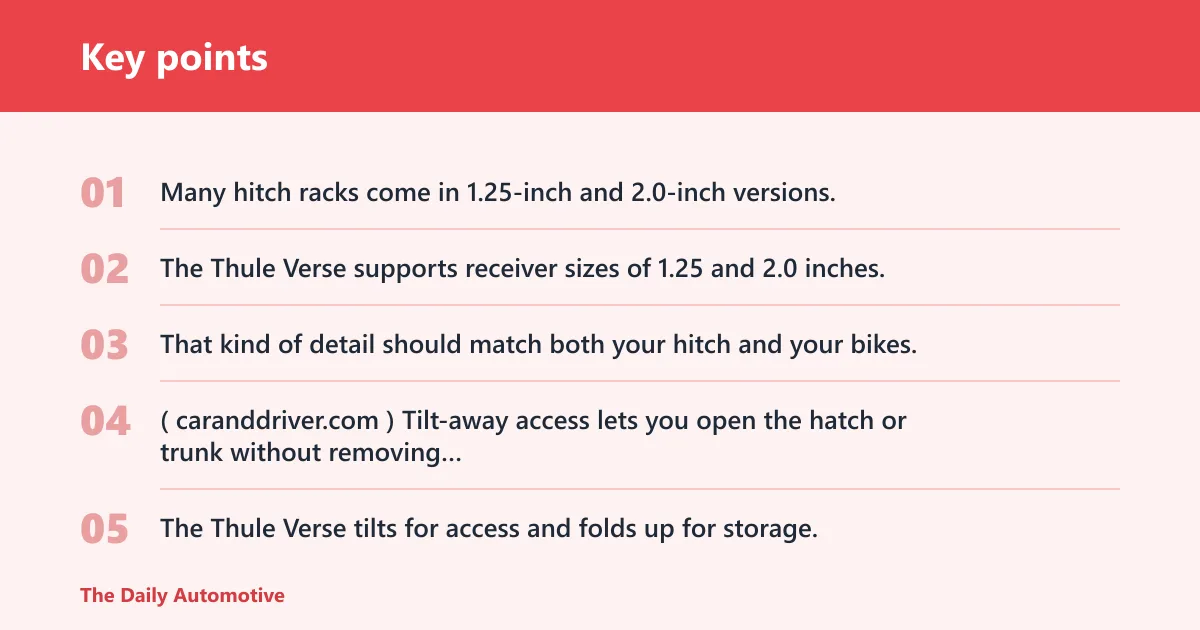 Key points: Hitch rack: best for stability