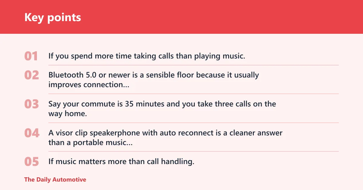 Key points: Car speaker comparison matrix