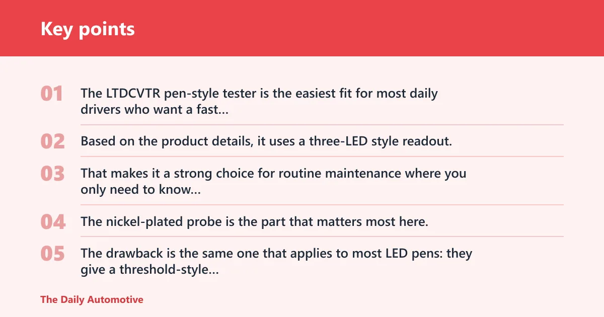 Key points: LED pen tester: best for quick checks