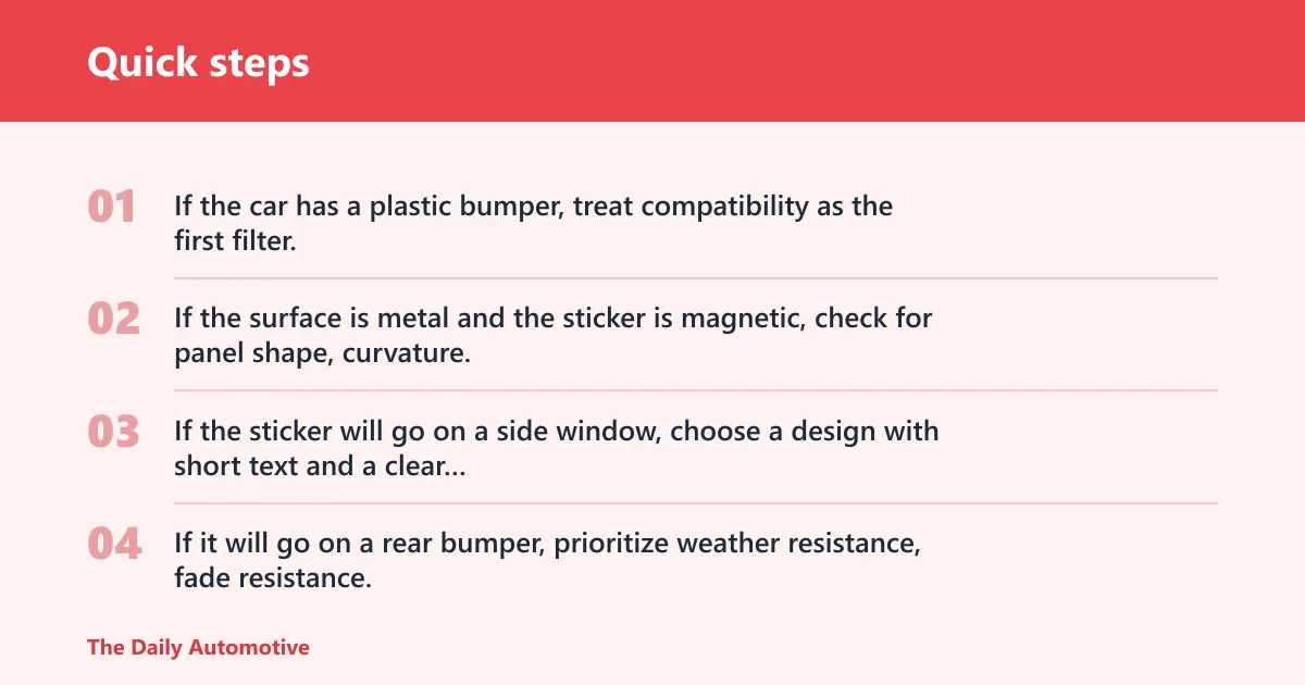 Quick steps: Manual-car sticker fit check