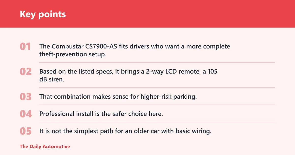 Key points: Compustar CS7900-AS: best for layered theft deterrence
