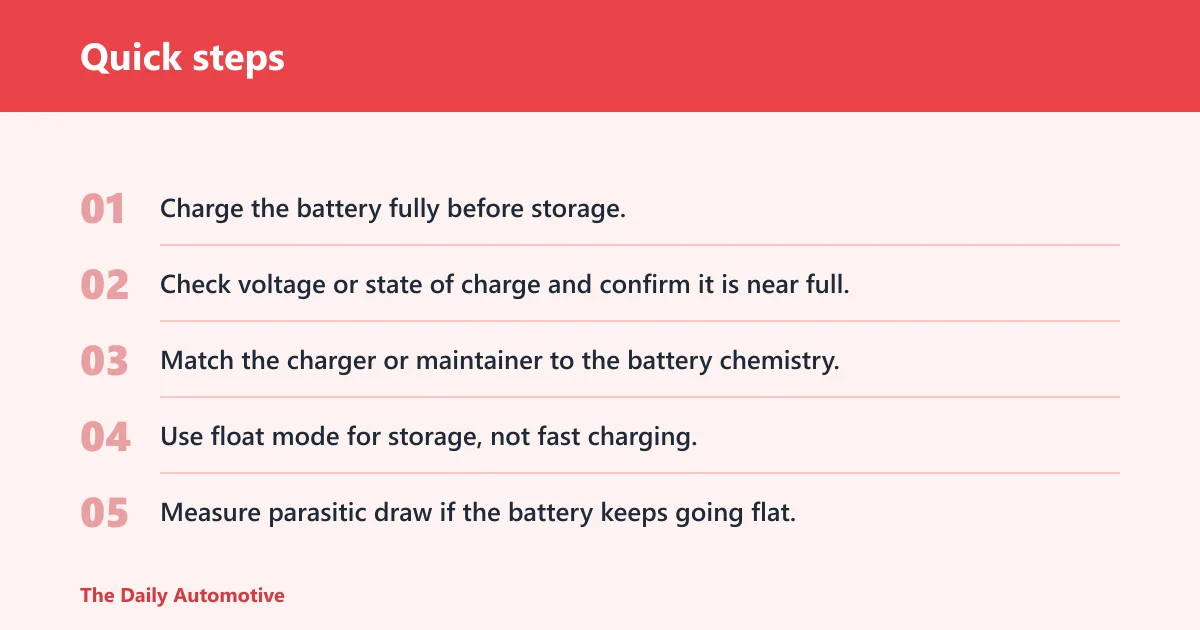 Quick steps: How to store a car battery long term