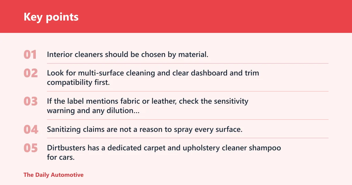 Key points: Best interior, glass, and wheel cleaners