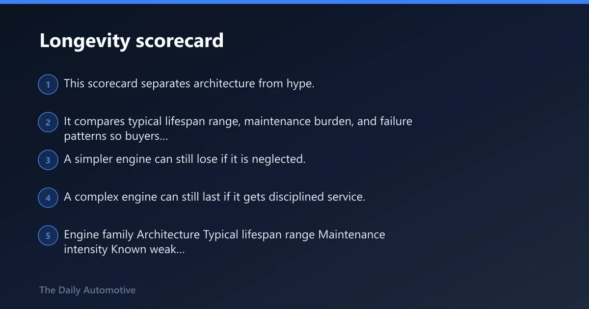 Steps: Longevity scorecard