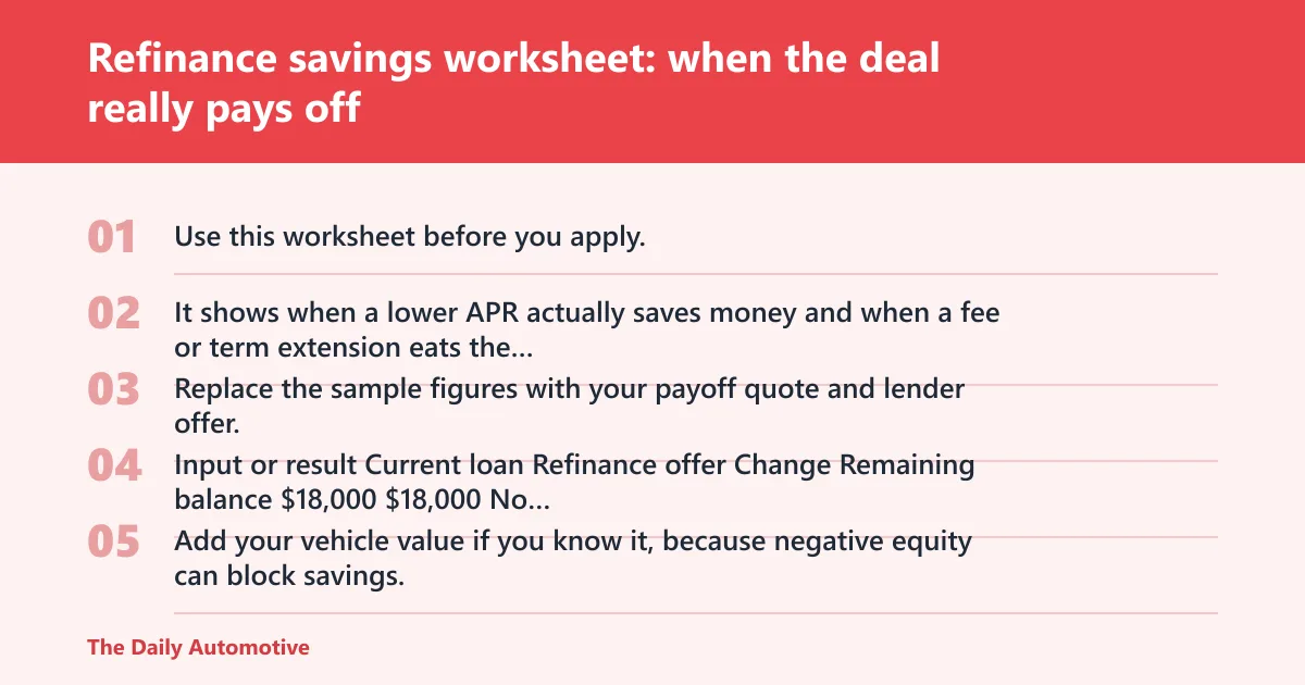 Steps: Refinance savings worksheet: when the deal really pays off