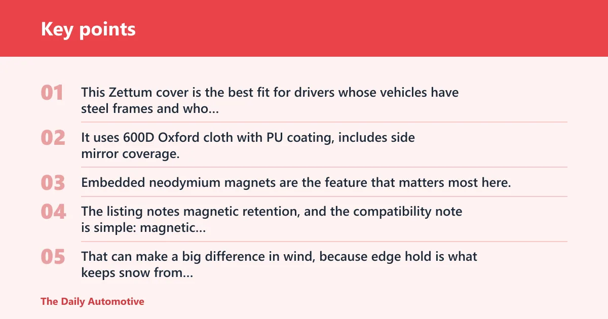 Key points: Magnetic edge cover: best for steel frames