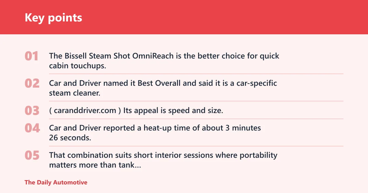 Key points: Bissell Steam Shot OmniReach: best for quick spot cleaning