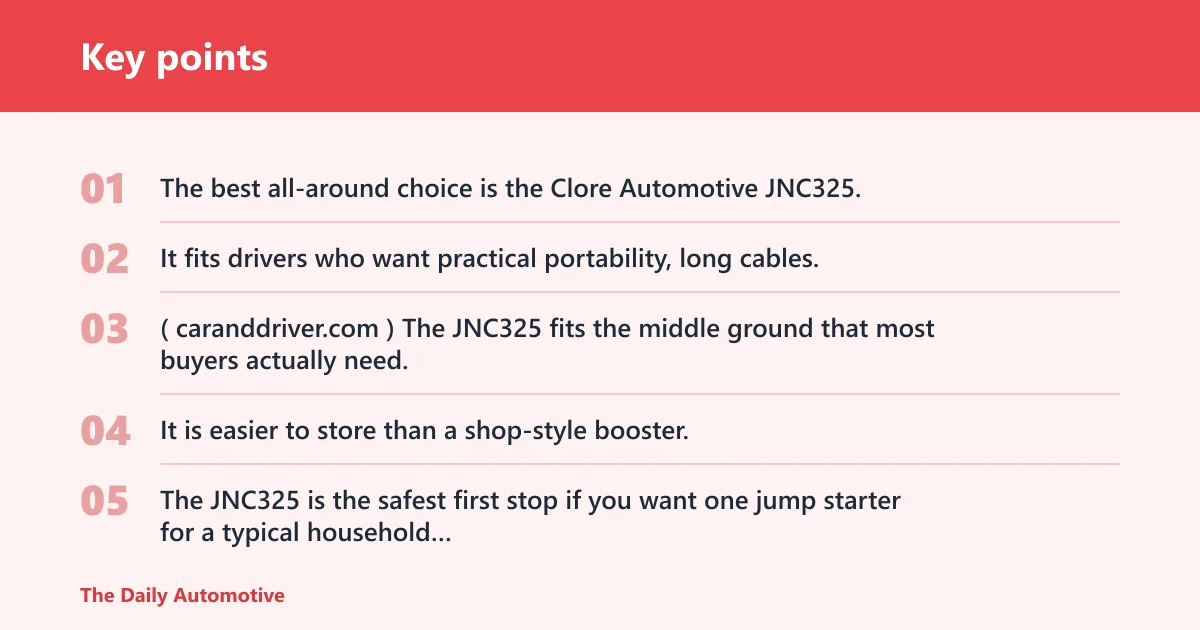 Key points: What is the best jump starter for a car?