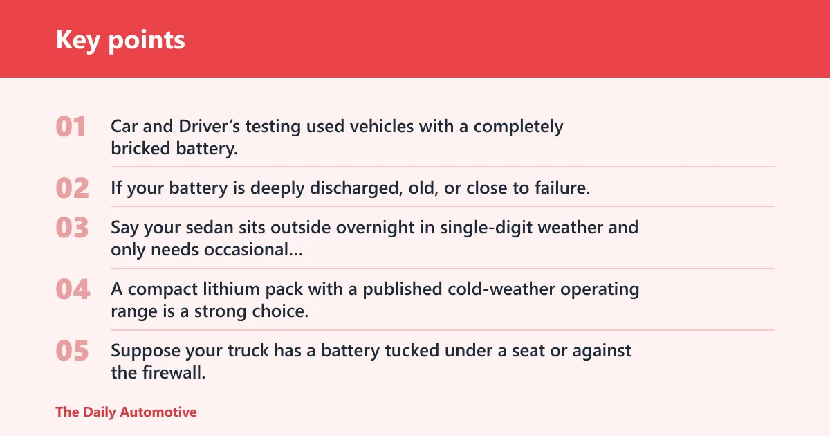 Key points: What is the best car jump starter for winter starts?
