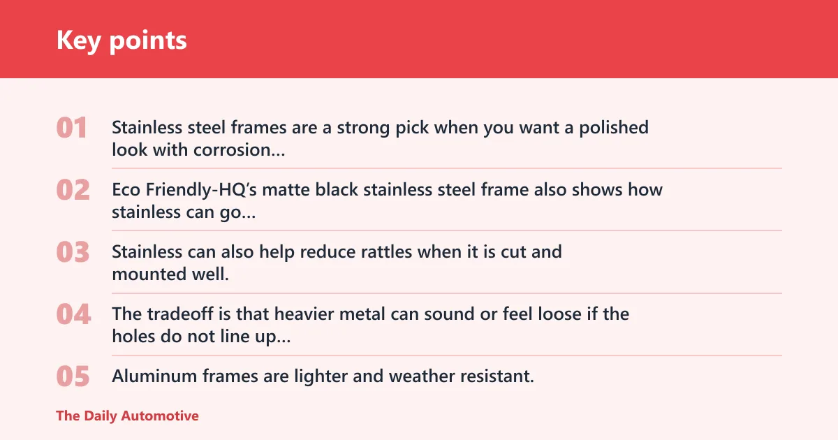 Key points: Best frame materials for style and durability