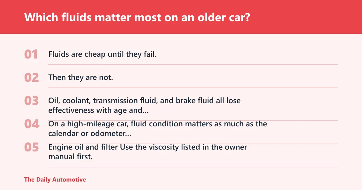 Steps: Which fluids matter most on an older car?