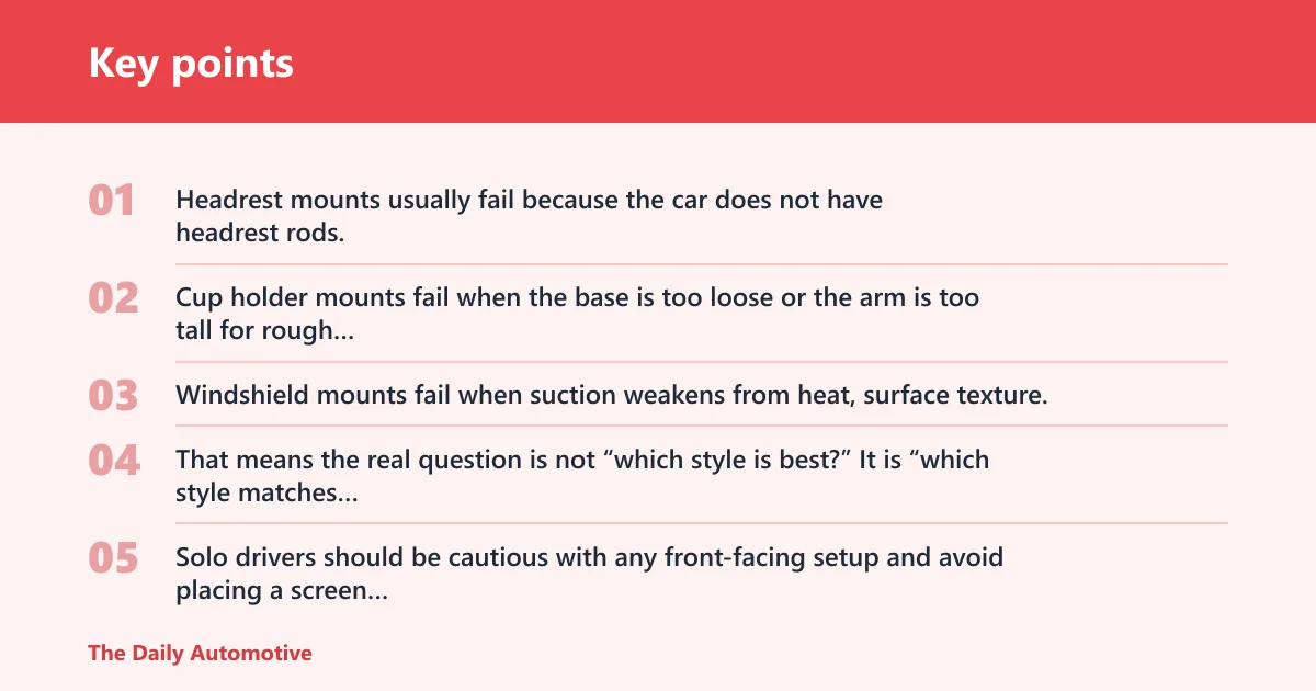 Key points: Tablet mount compatibility matrix