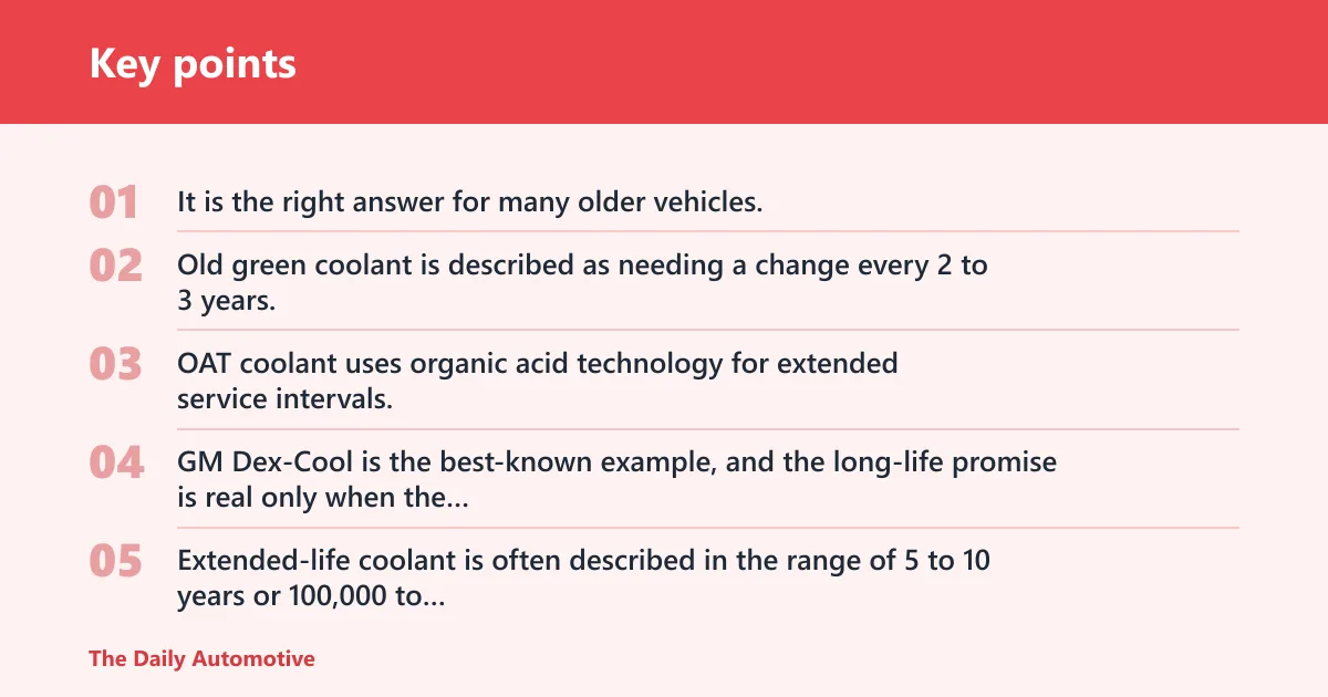 Key points: What coolant is best for older cars and diesels?