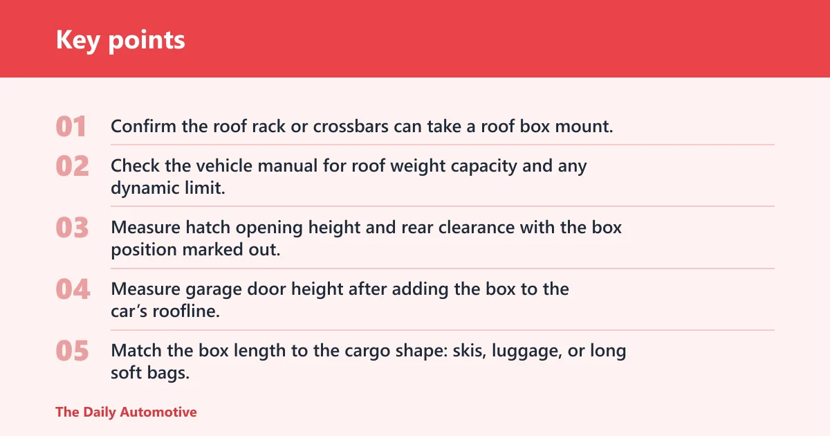 Key points: Top roof box pick