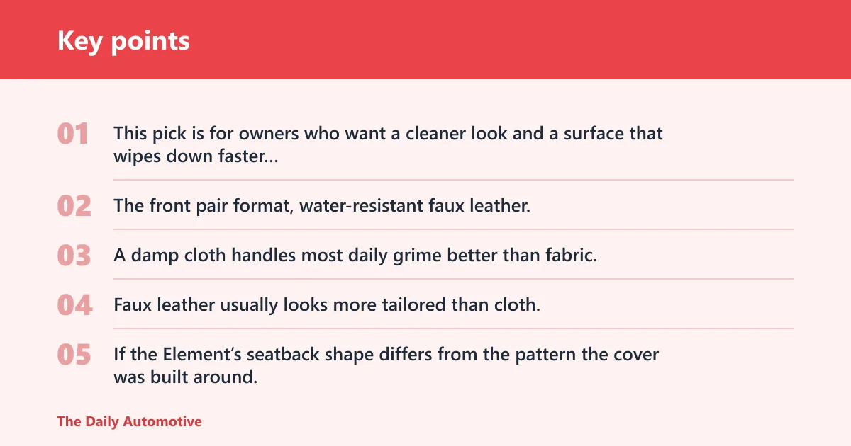 Key points: Coverado leather front pair: best faux-leather upgrade