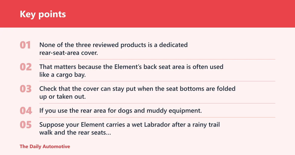 Key points: Waterproof rear seat cover: best for dogs and mud