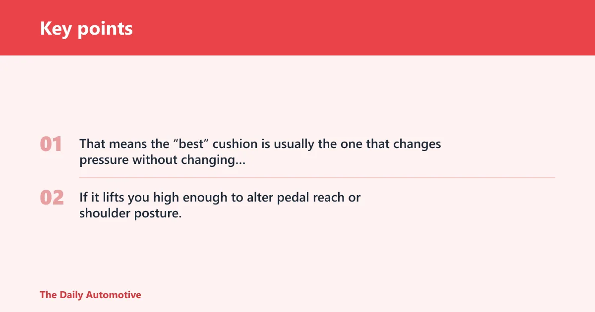 Key points: What is the best car seat cushion for long drives?