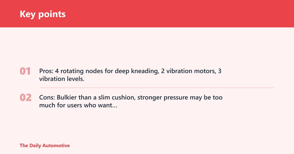Key points: comrelax shiatsu back massager with heat: best for deep pressure