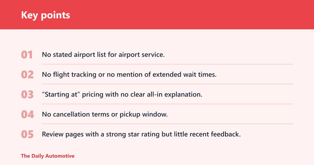 Key points: The booking checklist to compare providers side by side