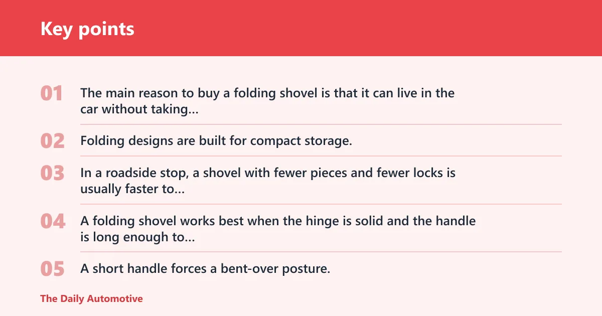 Key points: Foldable car snow shovel: best for trunks