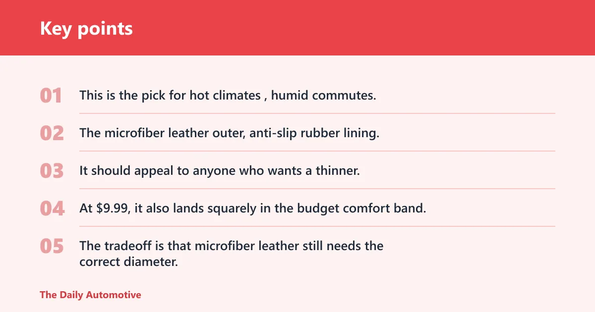 Key points: Ouzorp microfiber leather cover: best for sweaty hands