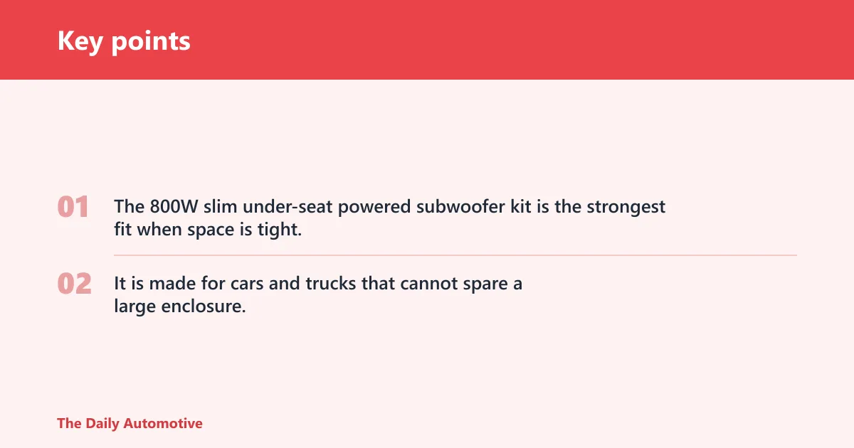 Key points: What is the best under-seat subwoofer for bass in a car?