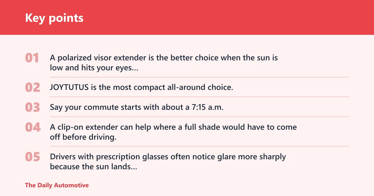Key points: Which product fits your glare problem?
