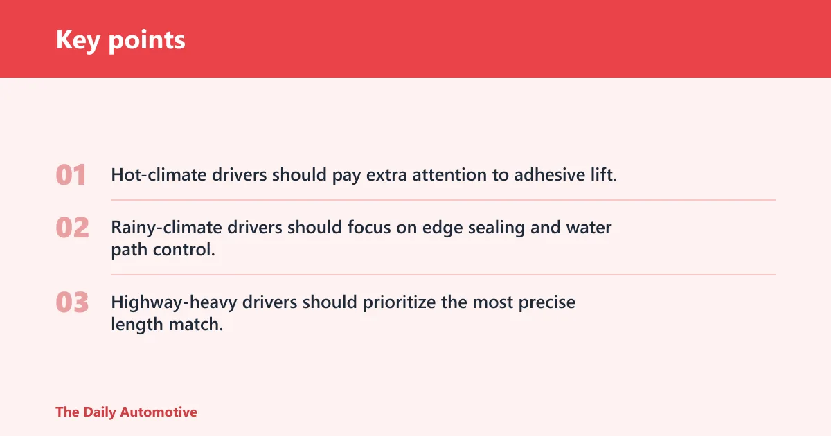 Key points: Sunroof deflector fitment table