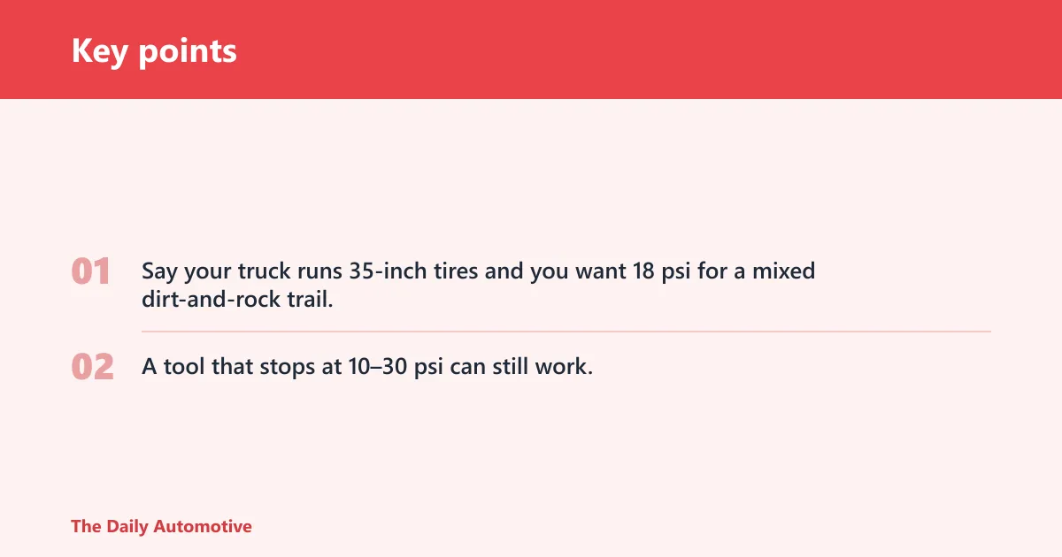 Key points: Tire deflator decision matrix