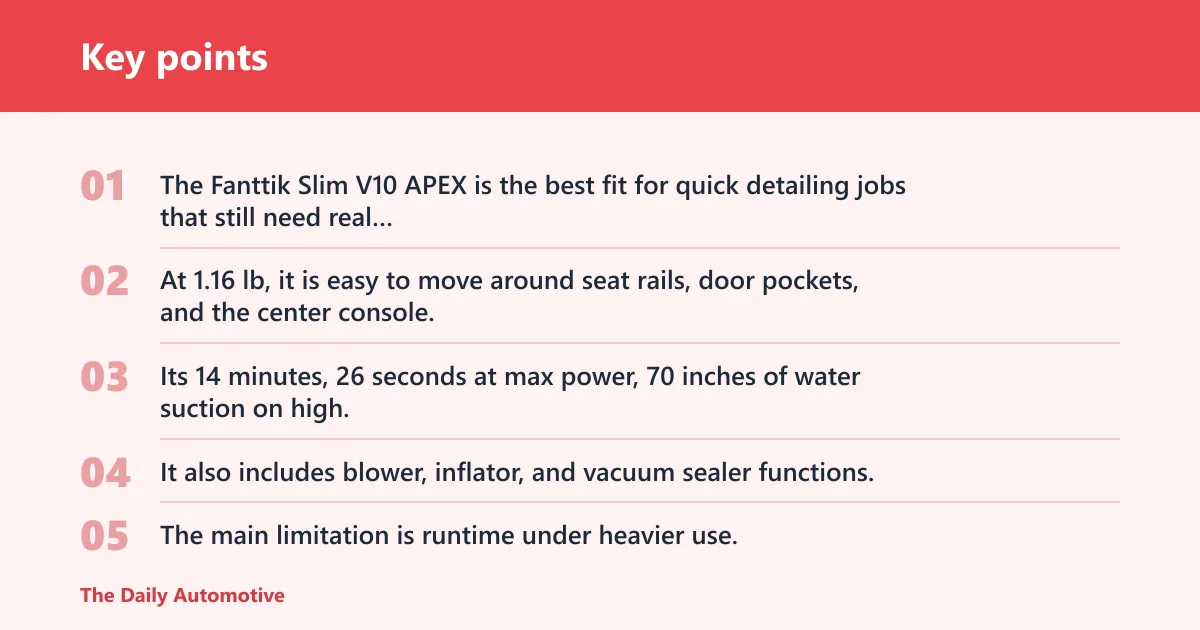 Key points: Portable vacuum picks by job
