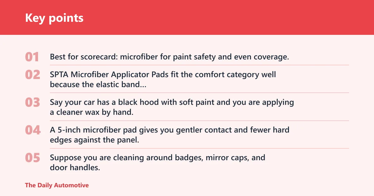 Key points: Wax applicator decision matrix