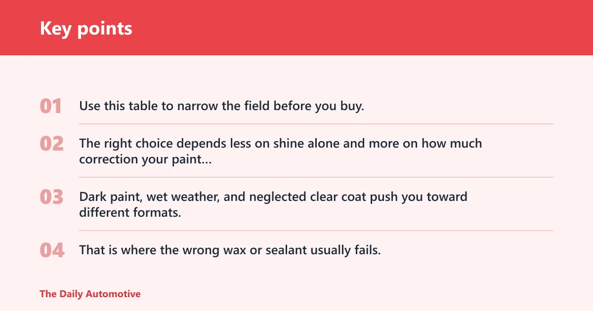 Key points: Quick comparison