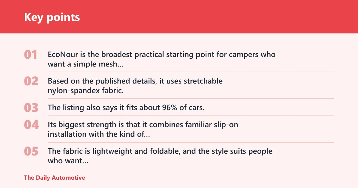 Key points: EcoNour Car Window Screens: best for universal fit