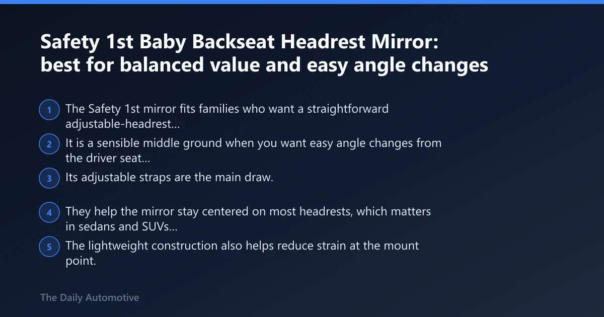 Steps: Safety 1st Baby Backseat Headrest Mirror: best for balanced value and easy angle changes