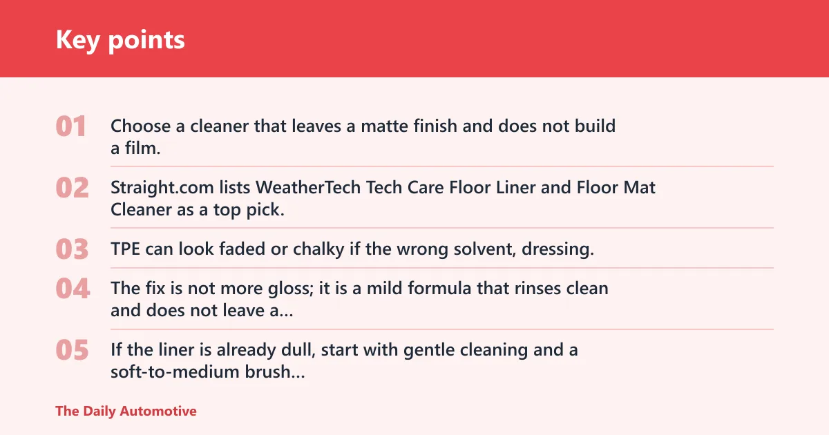 Key points: TPE liner cleaner: best for WeatherTech-style mats