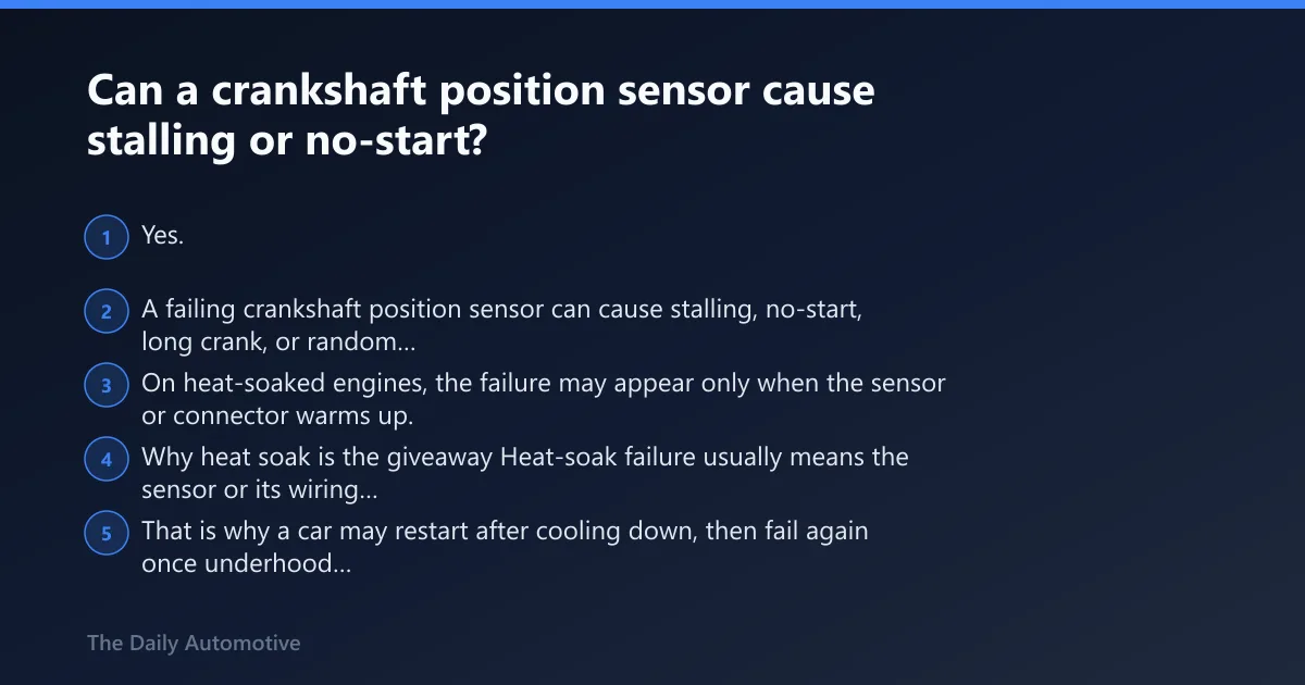 Steps: Can a crankshaft position sensor cause stalling or no-start?